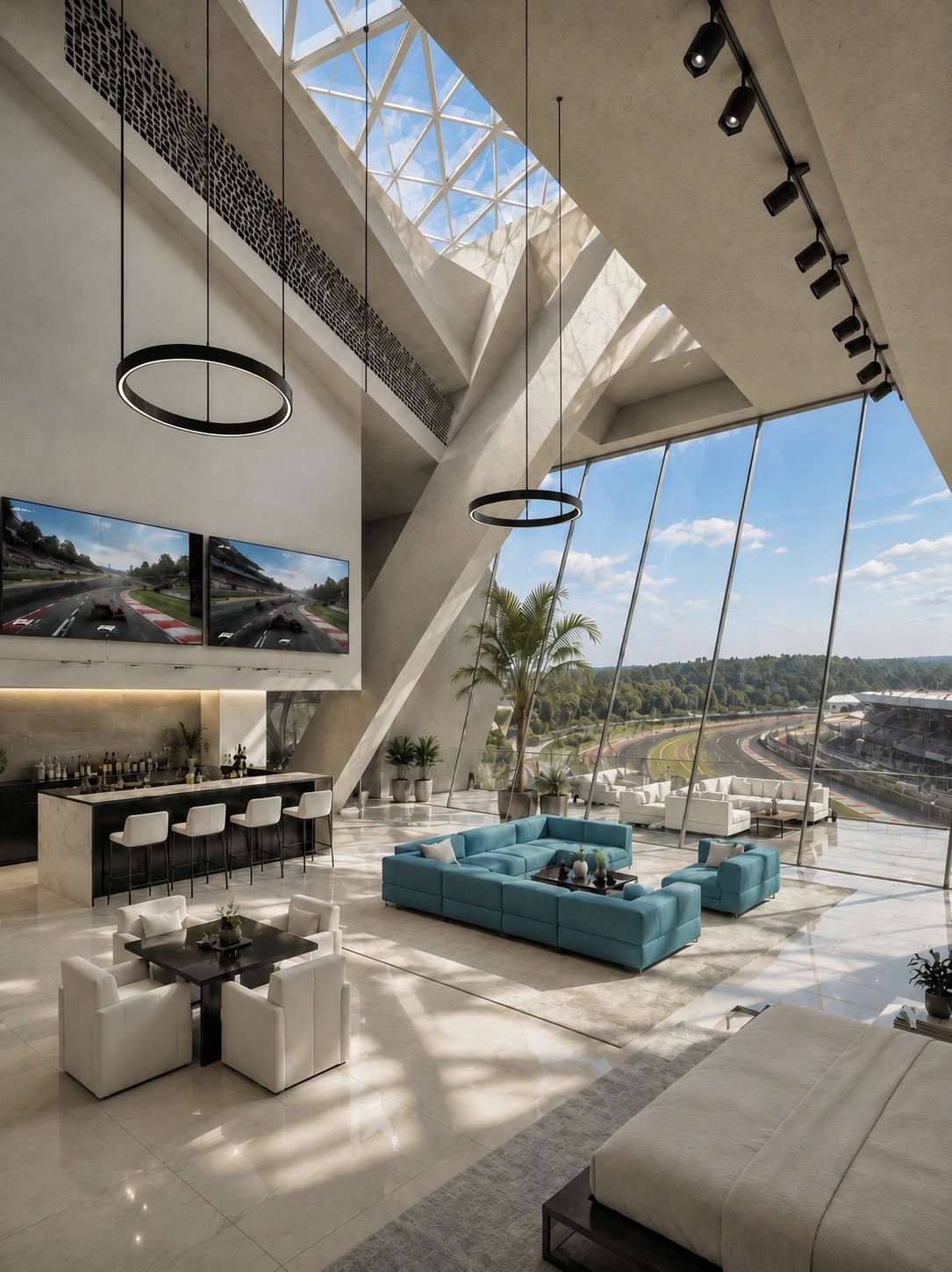 Interior con vista al circuito, Milla de Oro
