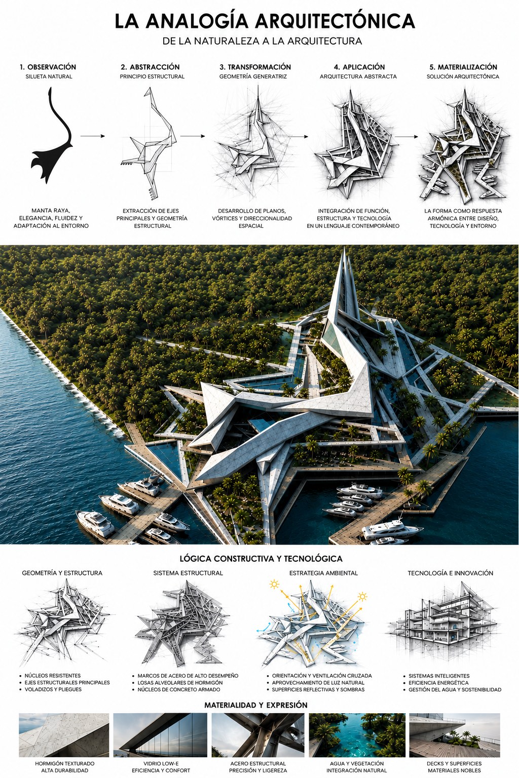 La analogía arquitectónica: de la naturaleza a la arquitectura — diagrama de proceso